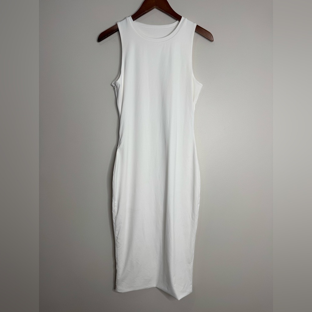 Balance Athletica x Vitality Ivy White Contour Bodycon Tank Midi Dress Athletic
